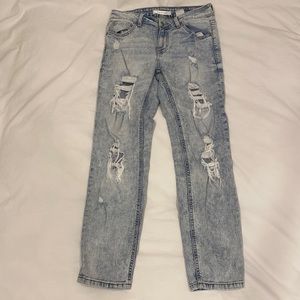 eunina- Frankie Low Rise Girlfriend, light wash jeans, size:3